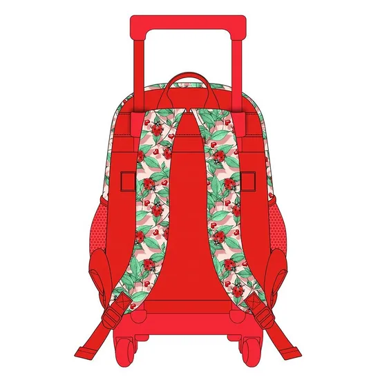 3 in 1 Colorful Trolley Bag Set with Lunch Box Pencil Case Trolley School Backpack for Girls