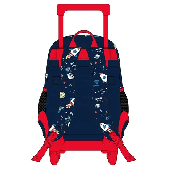 3 in 1 Children Custom Student Backpack Set Wheel Trolley School Bag with Lunch Bag