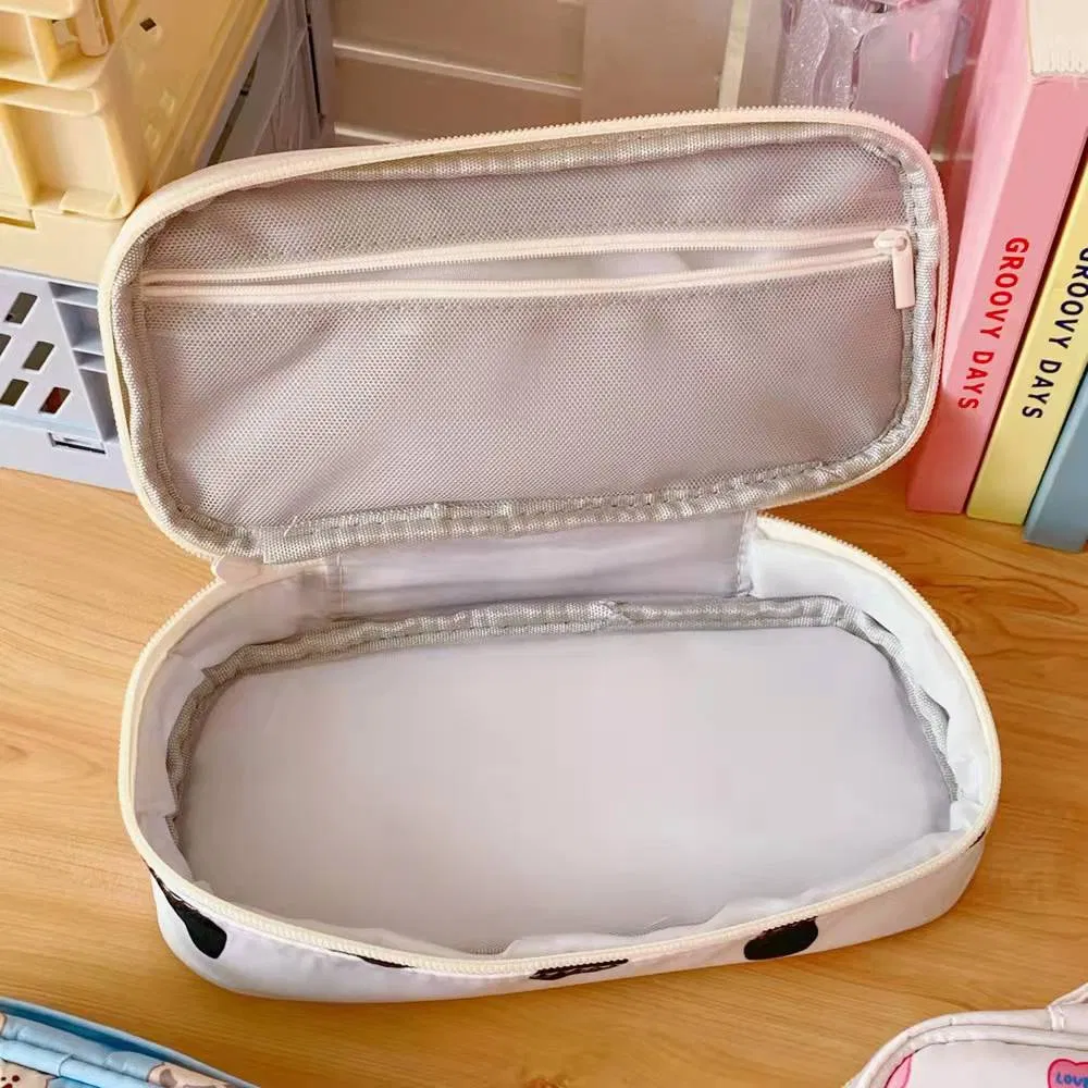 Cute Cartoon Canvas Stationery Storage Bags Student Large Capacity Pencil Case