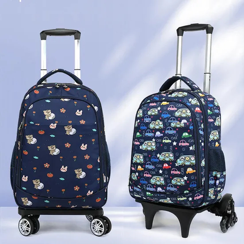 Children Lightweight School Bag Backpack on Wheels Detachable Trolley School Bags