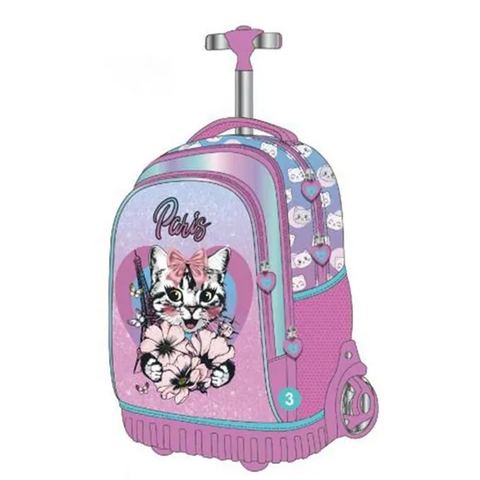 High Quality Back to Trolley School Bag with Lunch Bag Pencil Case Kids School Trolley Bag Set