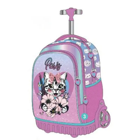 High Quality Back to Trolley School Bag with Lunch Bag Pencil Case Kids School Trolley Bag Set
