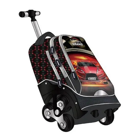 Fashion Trolley Big Wheel Supercar Kids Rolling Backpack with Wheels