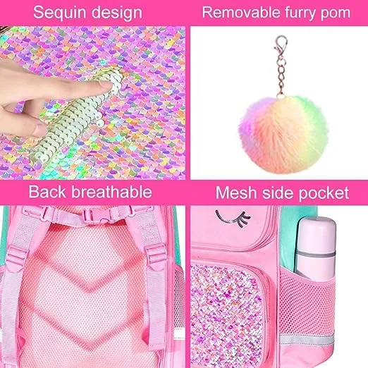 Unicorn Sequin Schoolbag Factory Price Girl School Backpack Pink Schoolbag for Girls