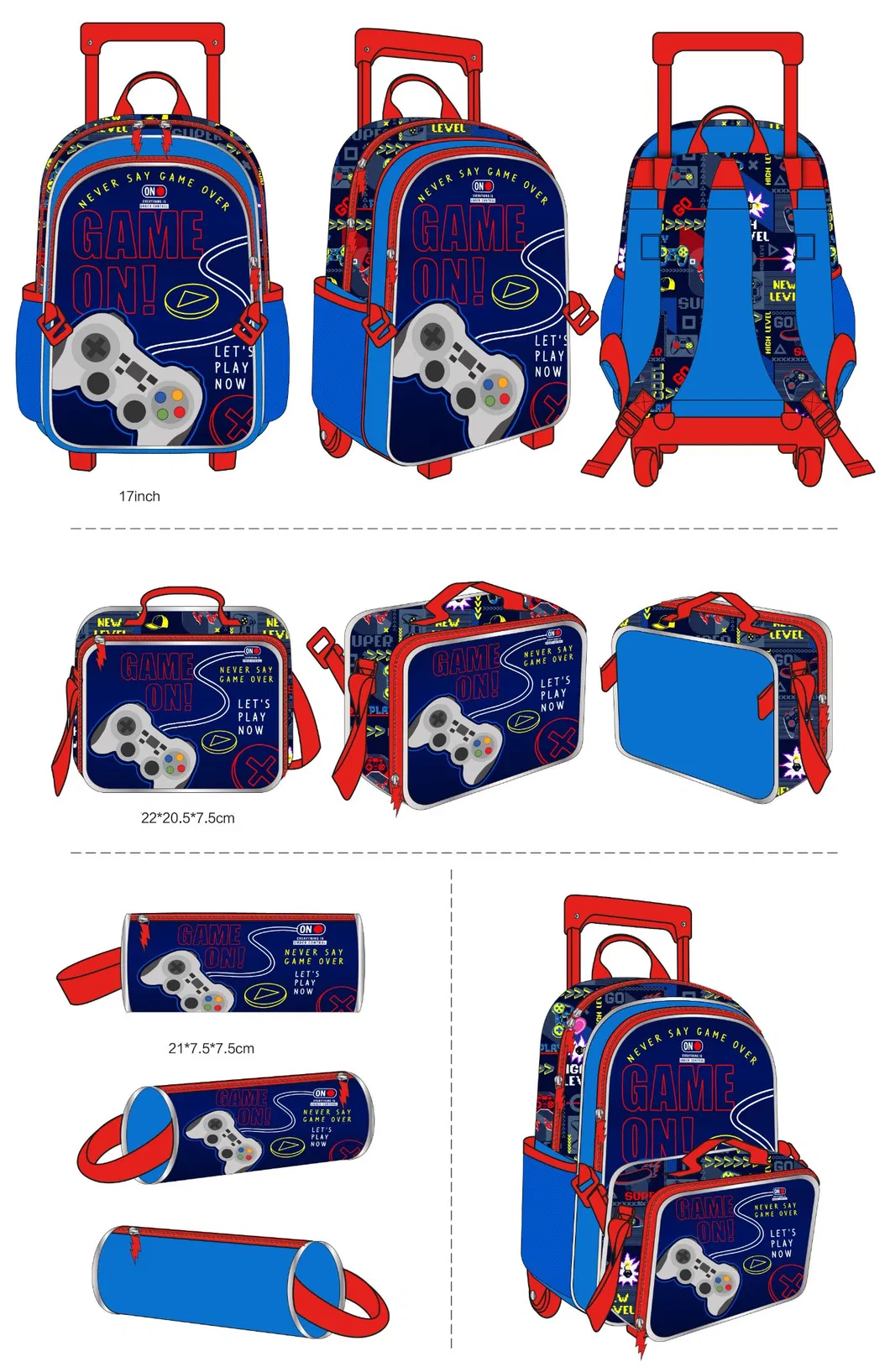 Custom Logo Kids Trolley Bags Waterproof Children School Trolley Backpack for Boys