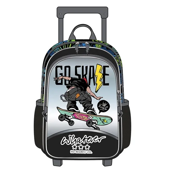 New Fashion Children Backpack Set Adjustable School Bags with Trolley Wheeled Top Quality Skater Boy Trolley School Bag