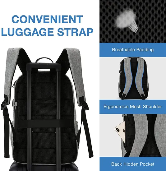 Custom Bookbags Anti Theft Waterproof Schoolbags USB Back Pack Business Travel Durable 15.6 Laptop Bag Backpack