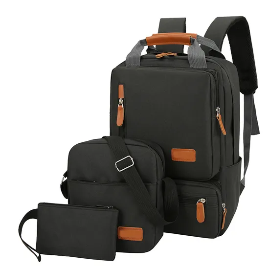 New 3-Piece Backpack with Large Capacity Minimalist Business Computer Bag Travel Bag
