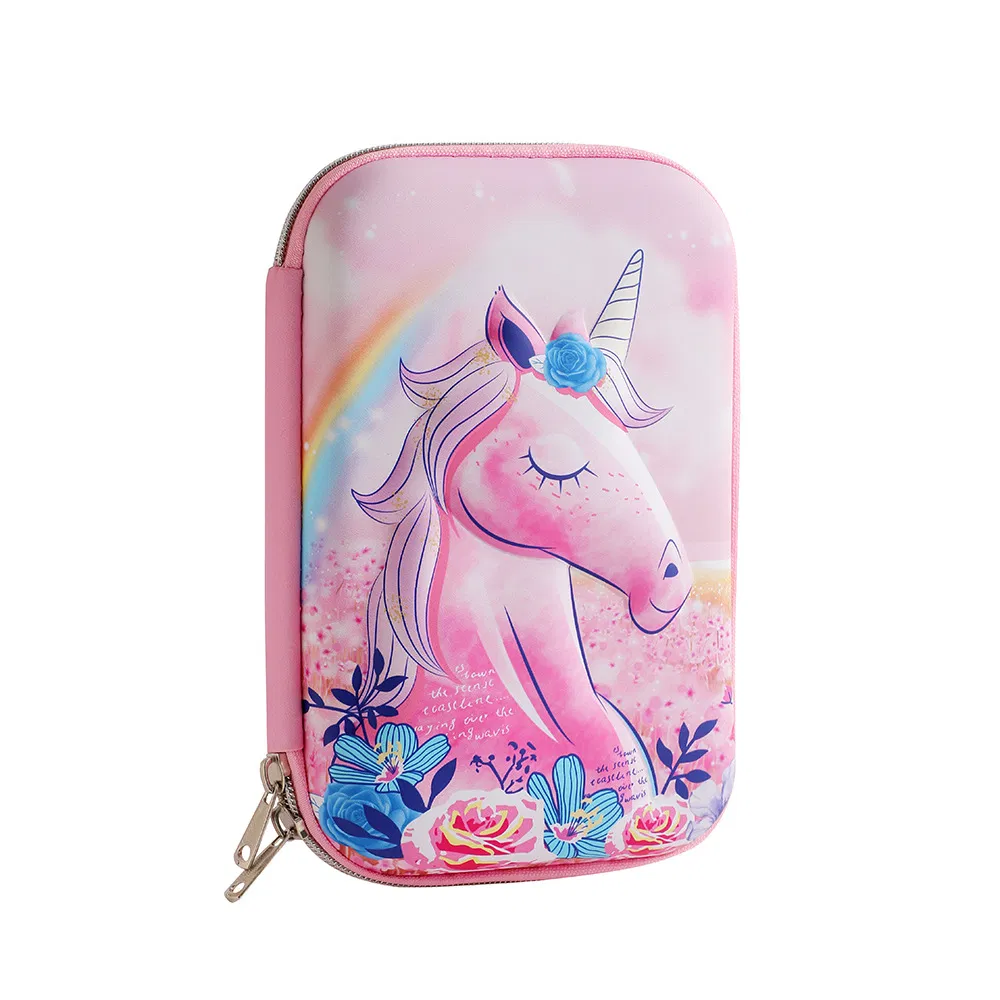School Stationery Box Cartoon 3D EVA Unicorn Cute Pencil Case for Kids
