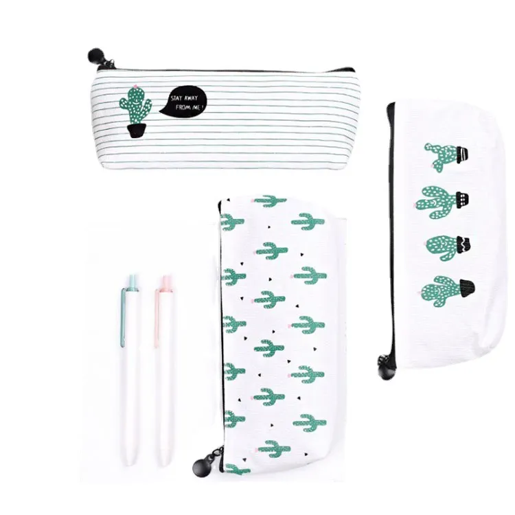 Wholesale Cheap School Kids Gifts Zipper Canvas Cute Cactus Pencil Pouch5.0 (1 review) Ready to Ship