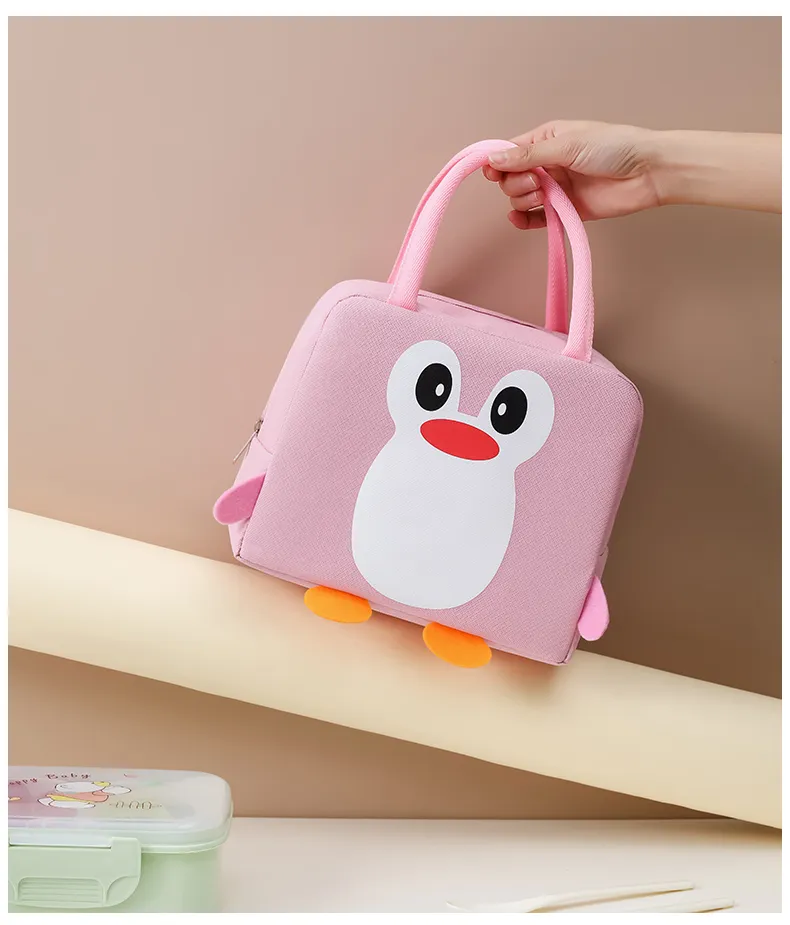 Fashionable Cute Cartoon School Kids Insulated Fitness Lunch Picnic Bag Custom Outdoor Reusable Breastmilk Lunch Cooler Bag Food