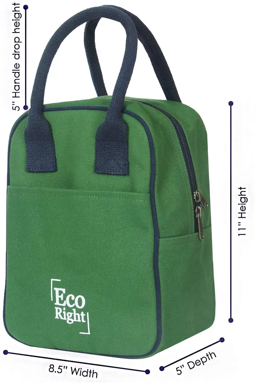 Hand Printed Canvas Lunch Cooler Bag Insulation Cold Storage Picnic Bag Can Be Customized with Logo