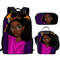 3PCS Black Art African American Girls Printing School Bags Set for Teenage Girls Bookbag Children Kids Schoolbags