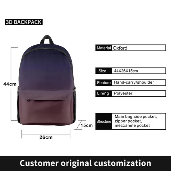 Newest Smell Proof Bookbags Quality Lightweight Waterproof Print Children′s Teenagers School Bag