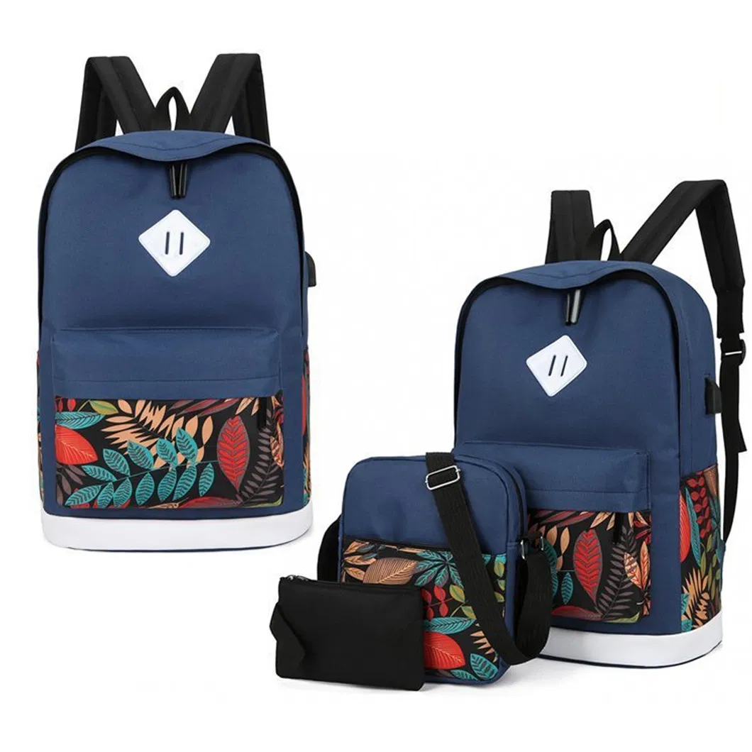 New Simple Large Capacity Backpack Business Leisure Computer Package Outdoor Travel Three-Piece Backpack