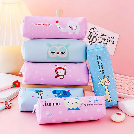 High Quality Polyester Fabric Cute Pencil Case Stationery Case for Kids