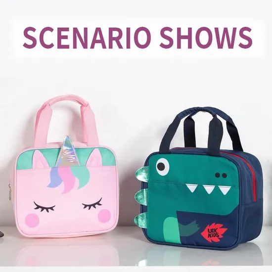 Monster -Shaped Cute Lunch Bag with Aluminum Film Can Bring Lunch Insulation Cooler Bag for Kids and Boys&amp;Girls