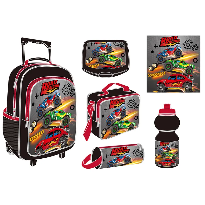 Custom 5 PCS Set Waterproof Backpack Girl Daily Fashion Kids Character School Trolley Bags
