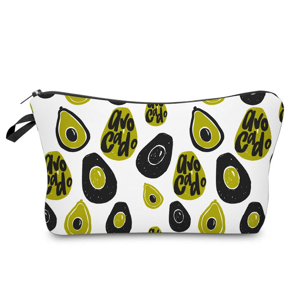 Large Capacity Cartoon Cute Avocado Pencil Pouch Make up Cosmetic Bag for Girls