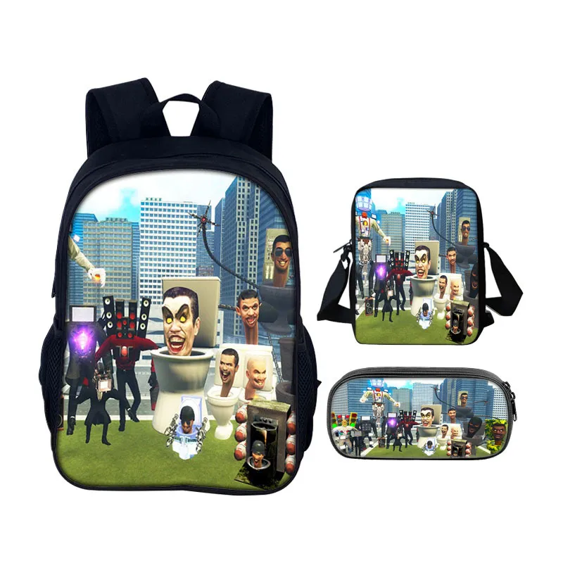Factory Primary and Secondary School Student Bag Three Piece Toilet Game Backpack Set