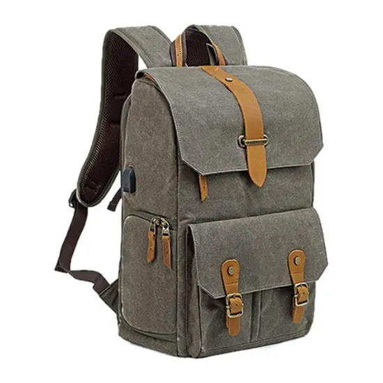 Custmized Retro Large Capacity Canvas Waterproof Drone Bag Camera Bag Backpack