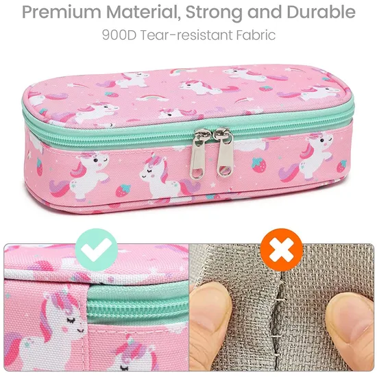 Pink Unicorn Pen Storage Holder Case Cute Pencil Pouch Bag Stationery Organizer