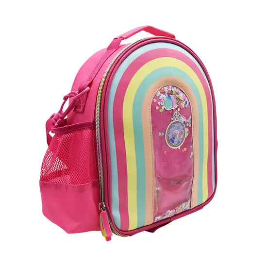 Rainbow Unicorn Pink Girls Kids Lunch Box Bag, Lunch Bag Cooler Kids/School Lunch Bags, Insulated Lunch Bag Thermal