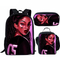 Girls Backpack for School Black Art African Girls Design Bagpack Children 3PCS/Set Schoolbag Bookbag