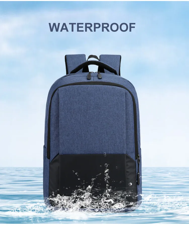 Men Woman Travelling USB Recharging 15.6 Inches Backbag Business Waterproof Laptop Backpack with USB