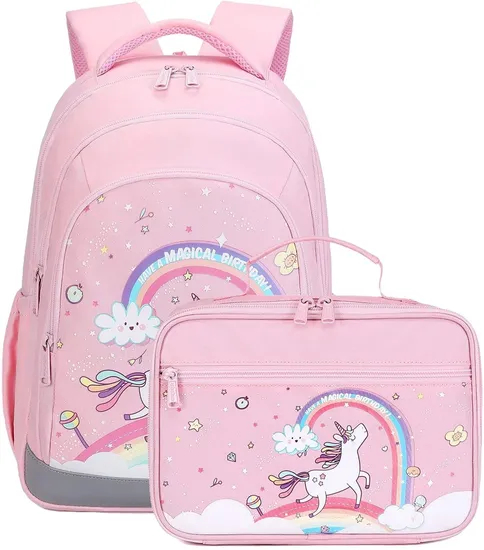 School Backpack Kids Set-with Lunch Bag &amp;Cooler Bag Student Backpack