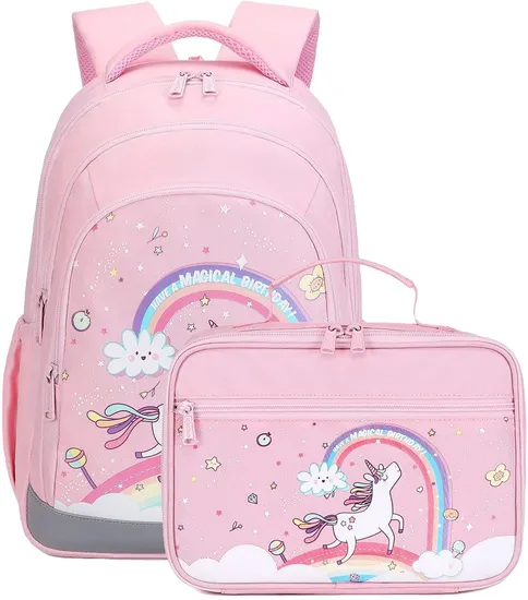 School Backpack Kids Set-with Lunch Bag &amp;Cooler Bag Student Backpack