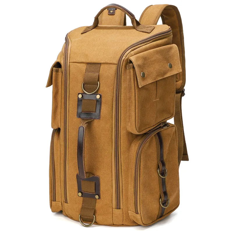 Canvas Retro Mens Outdoor Leisure Backpack Waterproof Large Capacity Travel Bag Computer Backpack
