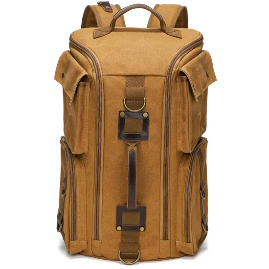 Canvas Retro Mens Outdoor Leisure Backpack Waterproof Large Capacity Travel Bag Computer Backpack
