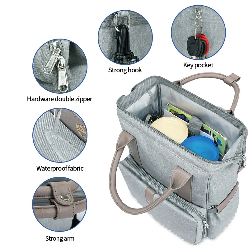 Customized Double Shoulder Mommy Bag Large Capacity Mother and Baby Supplies Storage Backpack