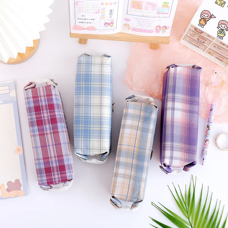 Multifunction Fashion School Stationery Pen Bag Student Canvas Zipper Pencil Case