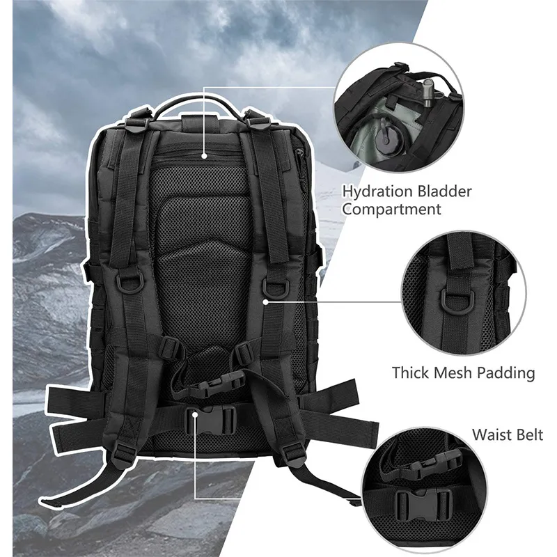 Factory Wholesale Waterproof Oxford Cloth Outdoor Large Capacity Puzzle Bag Step Camping Backpack Tactical Backpack