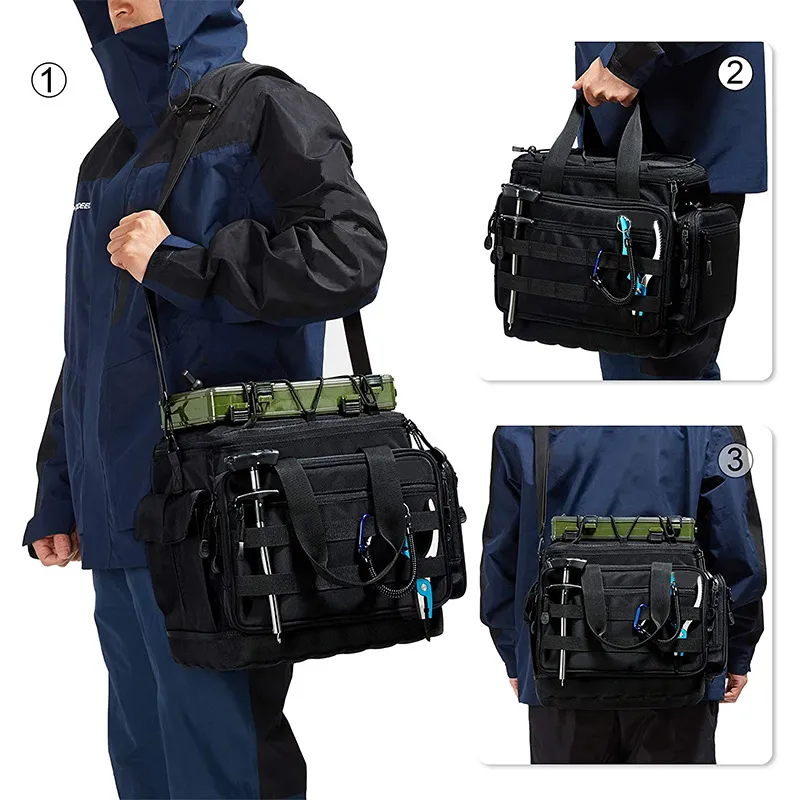 Factory Fishing Gear Waterproof Oxford Cloth Single Shoulder Portable Outdoor Fishing Bag