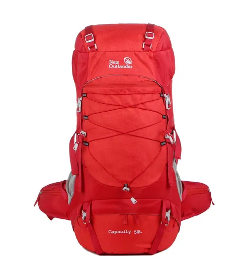 New Factory Outdoor Mountaineering Bag 50L High Capacity Nylon Travel Camping Backpack