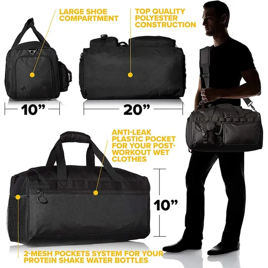 Customized Large-Capacity Outdoor Yoga Gym Sports Tactical Style Camouflage Wet Dry Separation Luggage Bag