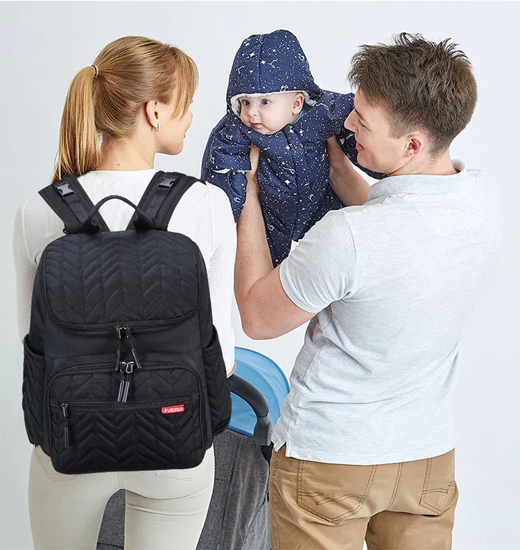 Mommy Bag Embroidered Thread Baby Bag Large Capacity Travel Bag Diaper Backpack