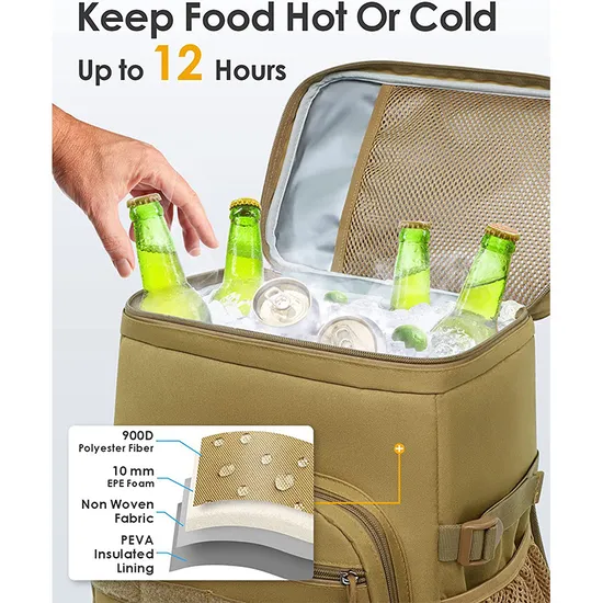 Customized Outdoor Picnic Tactics Camping Large Capacity Ice Pack Cooler Bag Storage Backpack