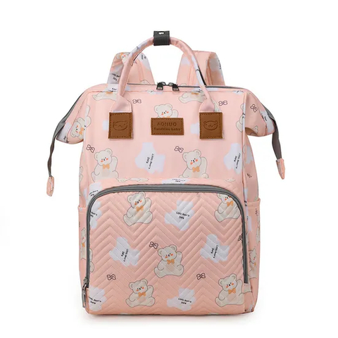 Trendy Wave Pattern Mommy Bag Large Capacity Lightweight Baby Diaper Backpack