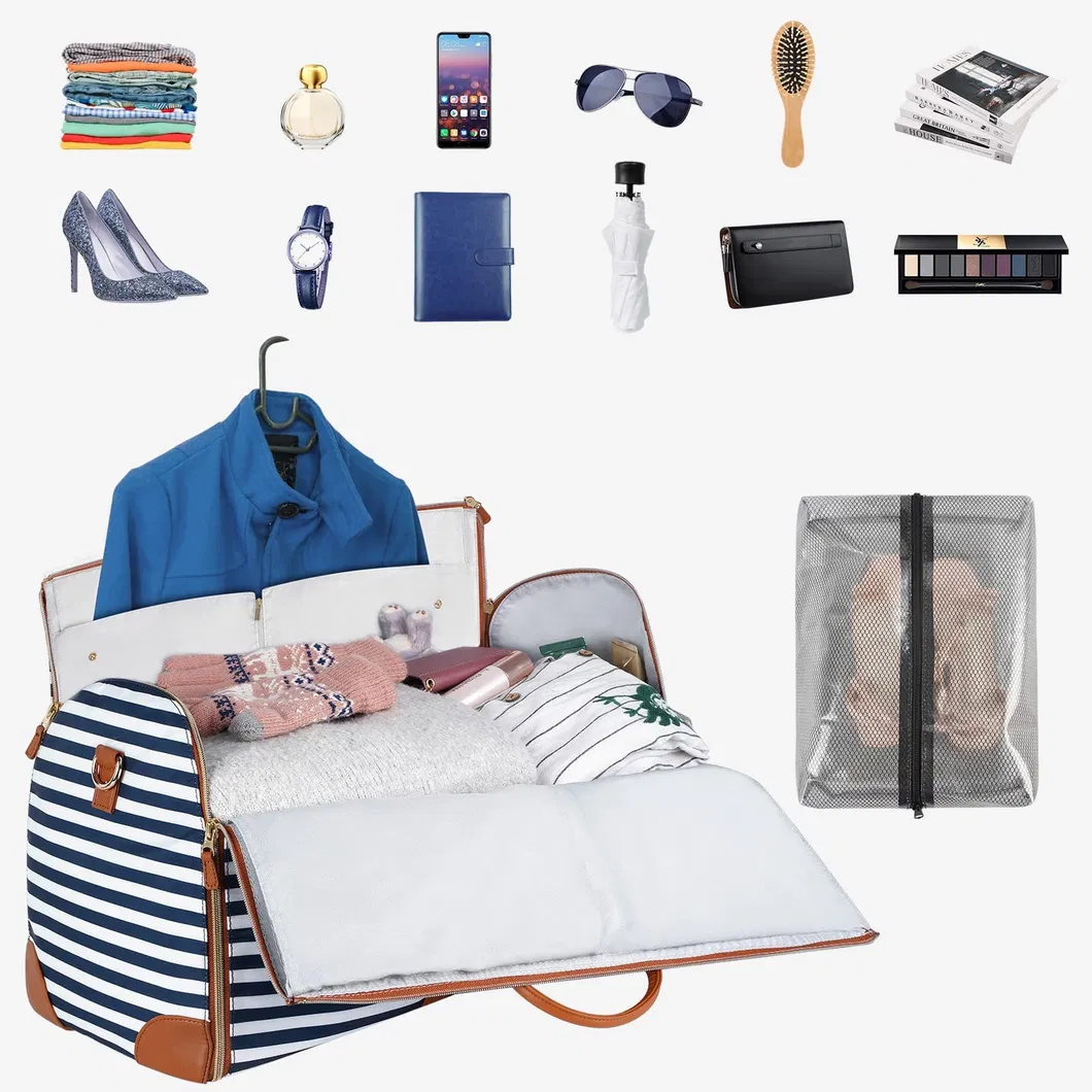 New Women Folding Suit Travel Bag Multi Functional Storage Large Capacity PU Handheld Luggage Bag
