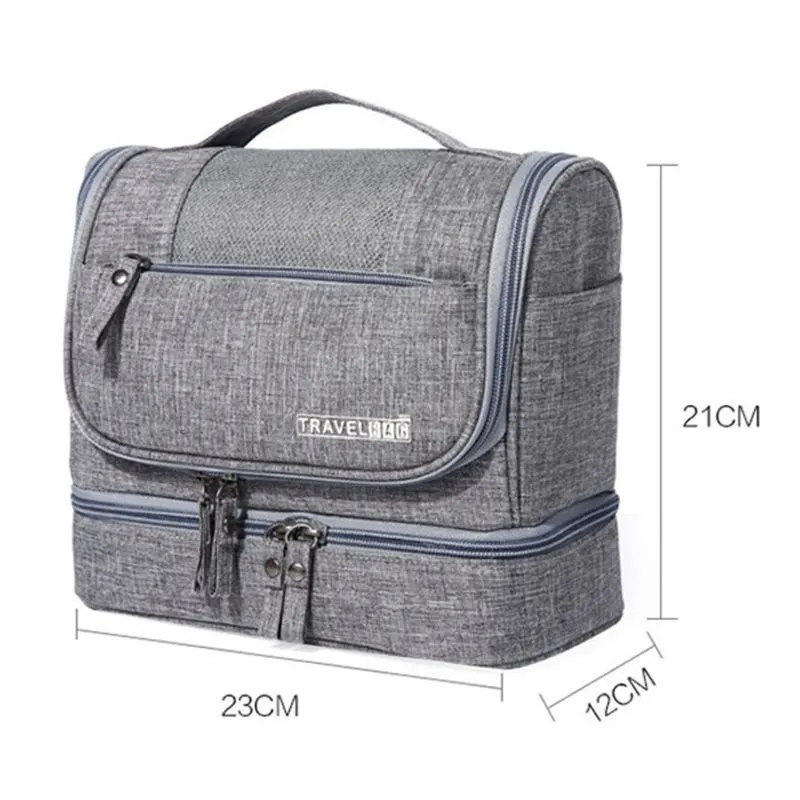 New Travel Double Open Portable Wash Storage Bag Dry Wet Separation Waterproof Hook Wash Bag