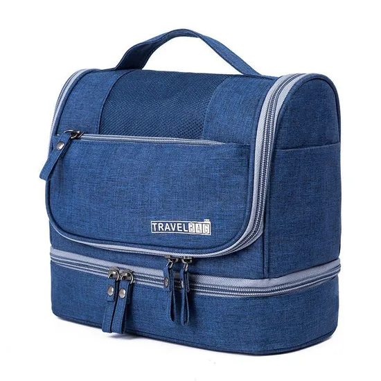 New Travel Double Open Portable Wash Storage Bag Dry Wet Separation Waterproof Hook Wash Bag