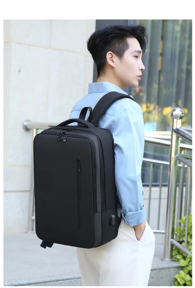 Factory Customized Multifunctional Business Backpack with USB Charging Port 15.6-Inch Leisure Computer Backpack