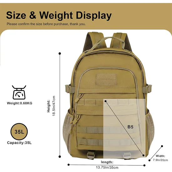 Factory Customized Outdoor Mountaineering Hiking Tactical Backpack