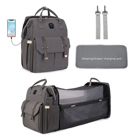 Mommy Bag New Folding Bed Multi Functional Double Shoulder Mom Backpack