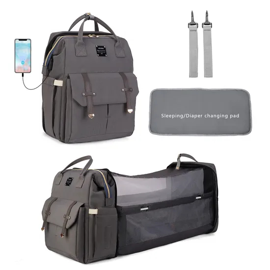 Mommy Bag New Folding Bed Multi Functional Double Shoulder Mom Backpack