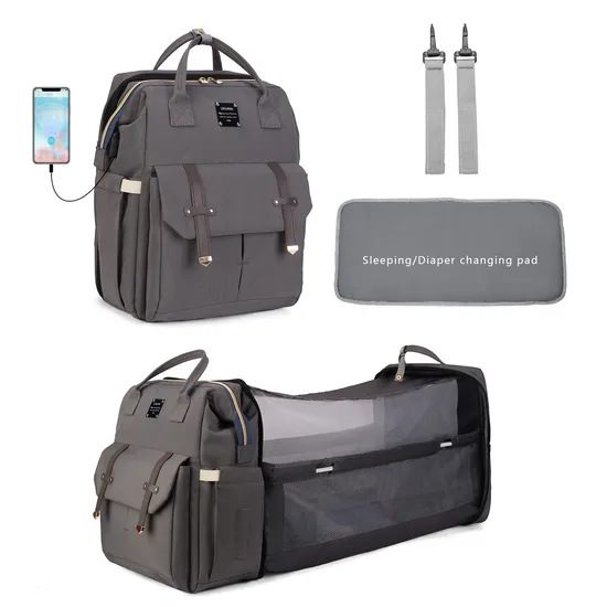 Mommy Bag New Folding Bed Multi Functional Double Shoulder Mom Backpack